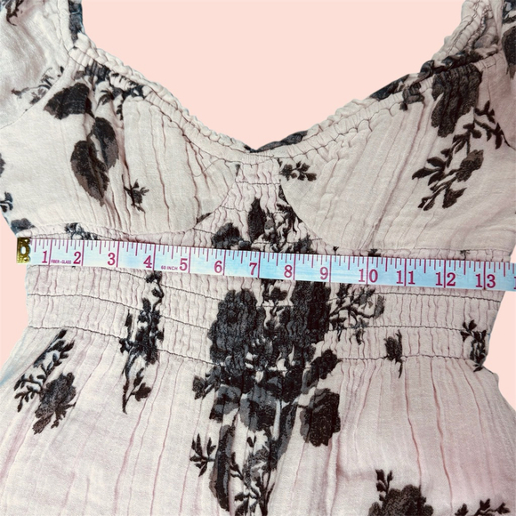 Free People Midi Maxi Dress Forget Me Not Peach Grey XS - Picture 10 of 12